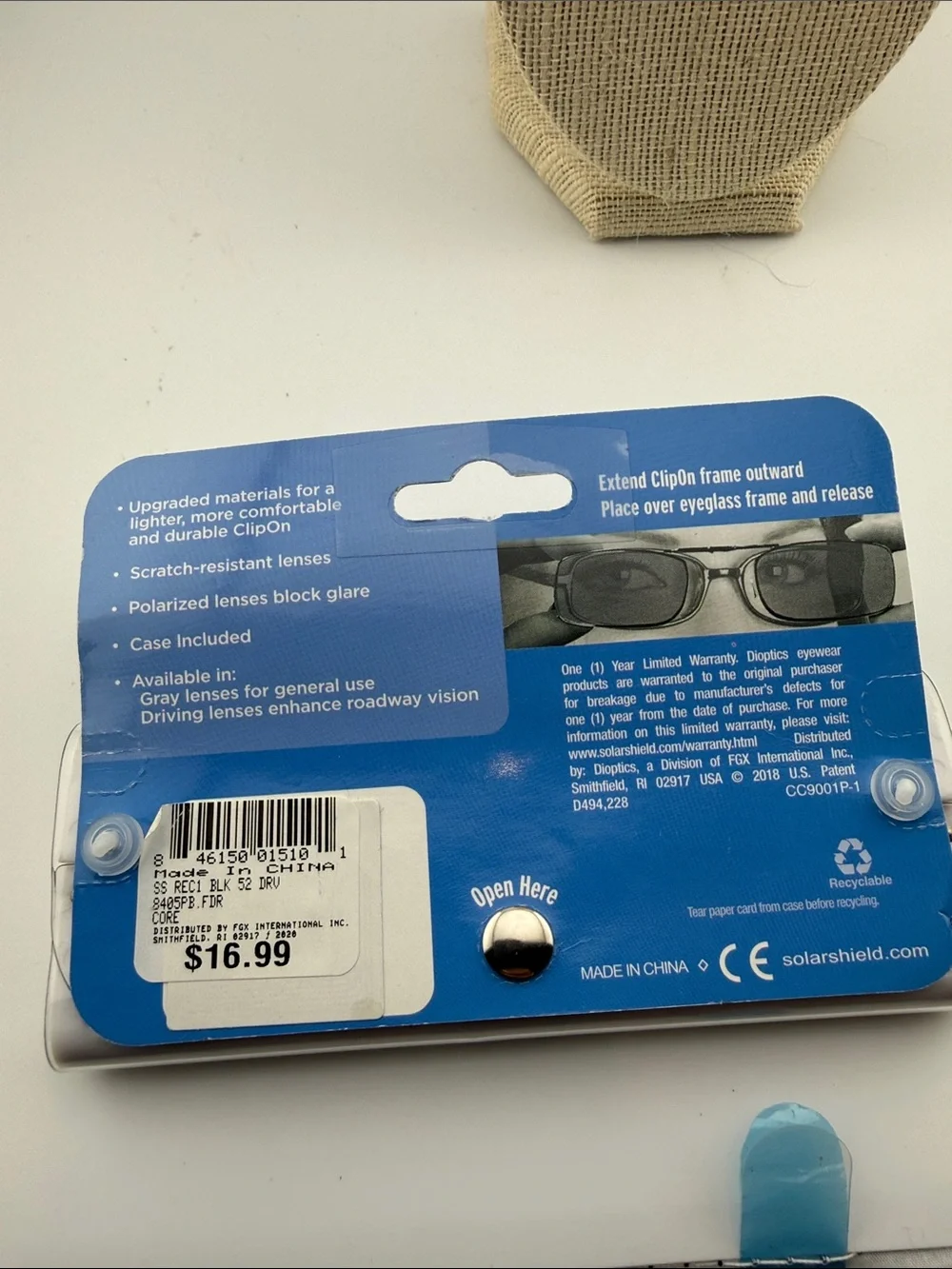 Solar Shield Polarized Clip-Ons with Brown Lenses